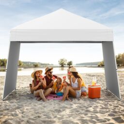 Gymax 14 x 9.2 FT Pop up Canopy Tent With 2 Sidewalls Easy Setup Sun Shelter in White - thumbnail 9