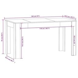 Berkfield Home Dining Table Sonoma Oak 140x74.5x76 cm Engineered Wood in Light Tan - thumbnail 5