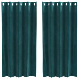 Berkfield Home Blackout Curtains with Eyelets 2 pcs Dark Green Velvet - thumbnail 2