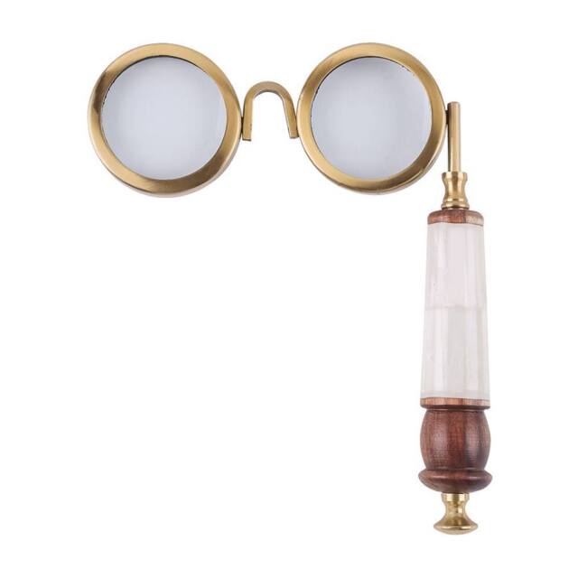 Libra Interiors Harris Antique Brass Spectacle Magnifier in Brown - image 1