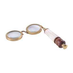 Libra Interiors Harris Antique Brass Spectacle Magnifier in Brown - thumbnail 2