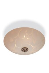 Netlighting Sadie 3 Light Semi Flush Ceiling Light Opal Glass Decorative Pattern E14 in White