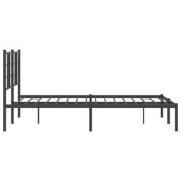 Berkfield Home Metal Bed Frame without Mattress with Headboard Black 120x200cm - Size: Small Double - thumbnail 6