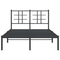 Berkfield Home Metal Bed Frame without Mattress with Headboard Black 120x200cm - Size: Small Double - thumbnail 5