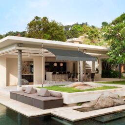Costway 3.5M Telescopic Canopy Retractable Adjustable Outdoor Clamp Awning Sun Shelter in Grey - thumbnail 2