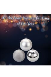 VFM e-Store Christmas Bauble Decoration Hanging Tree Ornament X 3 14cm Silver - thumbnail 3