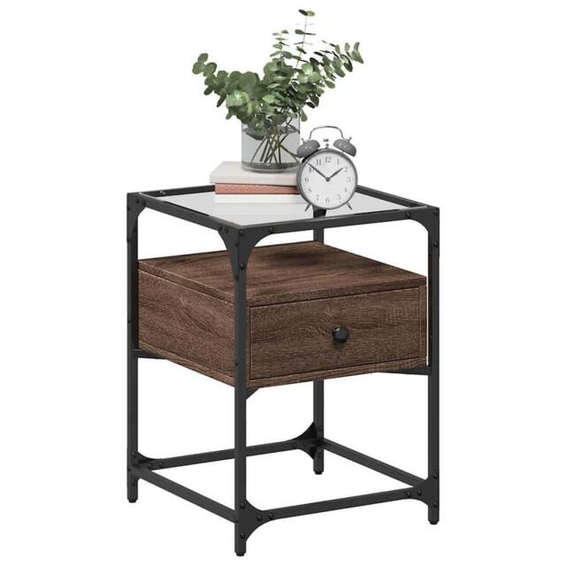 Berkfield Home Decorative Bedside Cabinet Brown Oak 40x40x55 cm Engineered Wood - Size: 40 x 40 x 55 cm - image 1