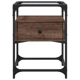 Berkfield Home Decorative Bedside Cabinet Brown Oak 40x40x55 cm Engineered Wood - Size: 40 x 40 x 55 cm - thumbnail 4