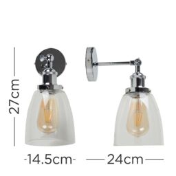 ValueLights Ezrah Pair of Silver Indoor Wall Lantern - thumbnail 4