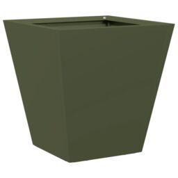 Berkfield Home Garden Planter Olive Green 30x30x30 cm Steel - Size: 30 x 30 x 30 cm - thumbnail 2