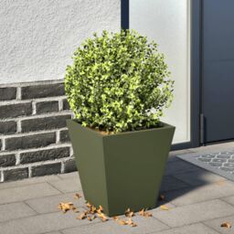 Berkfield Home Garden Planter Olive Green 30x30x30 cm Steel - Size: 30 x 30 x 30 cm