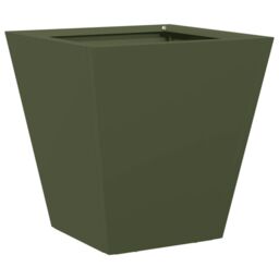 Berkfield Home Garden Planter Olive Green 30x30x30 cm Steel - Size: 30 x 30 x 30 cm - thumbnail 6