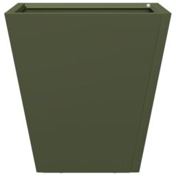 Berkfield Home Garden Planter Olive Green 30x30x30 cm Steel - Size: 30 x 30 x 30 cm - thumbnail 4