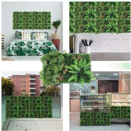 Marco Paul 60 x 40cm Artificial Leaf Screening Panel - Fern Forest in Green - Size: 60 x 40 cm - thumbnail 4