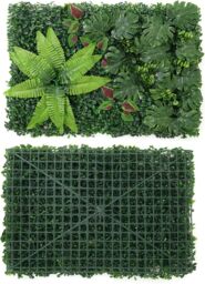 Marco Paul 60 x 40cm Artificial Leaf Screening Panel - Fern Forest in Green - Size: 60 x 40 cm - thumbnail 5