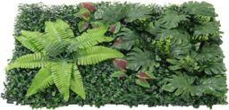 Marco Paul 60 x 40cm Artificial Leaf Screening Panel - Fern Forest in Green - Size: 60 x 40 cm - thumbnail 1