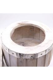 KDMD Whitewash Beer Barrel Stool with Storage Rustic Vintage Charm in White - thumbnail 3