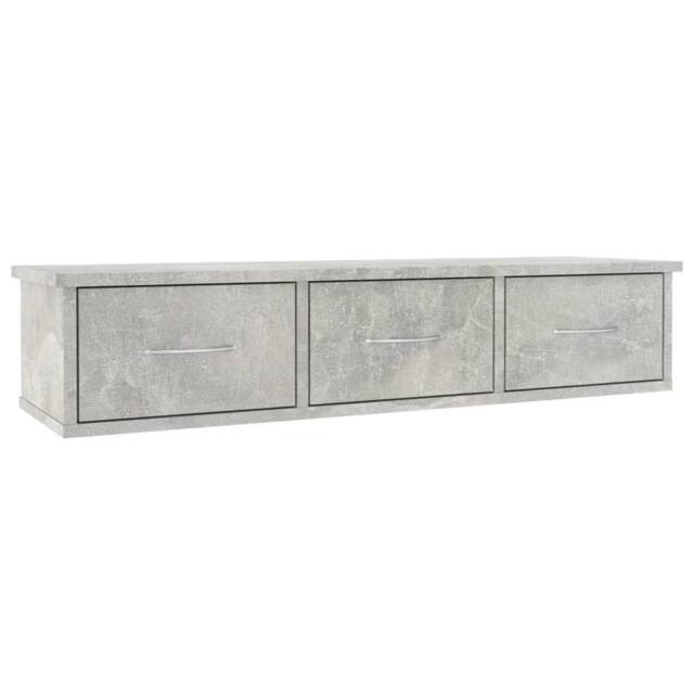 Berkfield Home Wall-mounted Drawer Shelf Concrete Grey 88x26x18.5 cm Engineered Wood - image 1