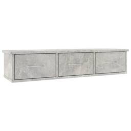 Berkfield Home Wall-mounted Drawer Shelf Concrete Grey 88x26x18.5 cm Engineered Wood - thumbnail 1