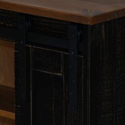 Berkfield Home Hanging Cabinet HALDEN with Sliding Door Black 49x22.5x70 cm Pine - thumbnail 6