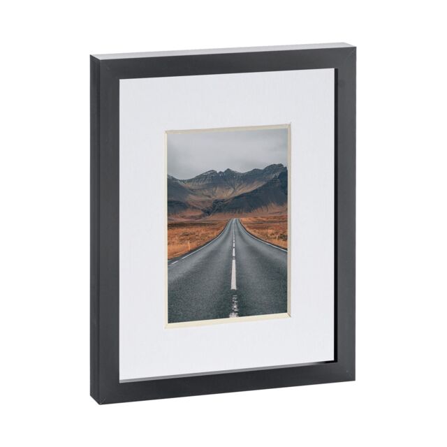 "Nicola Spring Photo Frame with 4"" x 6"" Mount - 8"" x 10"" - Ivory Mount in Black" - image 1