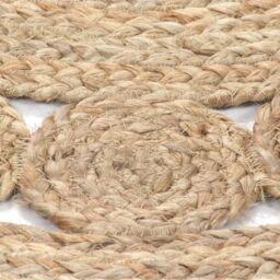 Berkfield Home Area Rug Braided Design Jute 120 cm Round in Beige - Size: 100 cm diameter - thumbnail 4