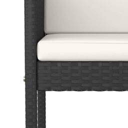 Berkfield Home 5 Piece Garden Bar Set with Cushions Poly Rattan Black - thumbnail 5