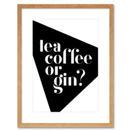 "Artery8 Wall Art Print Tea Coffee Or Gin Artwork Framed 9X7 Inch in Beige - Size: W7"" x H9""" - thumbnail 1