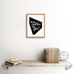 "Artery8 Wall Art Print Tea Coffee Or Gin Artwork Framed 9X7 Inch in Beige - Size: W7"" x H9""" - thumbnail 2