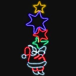 Christow Santa Rope Light Outdoor Christmas Decoration LED Xmas Wall Silhouette 127cm - thumbnail 2