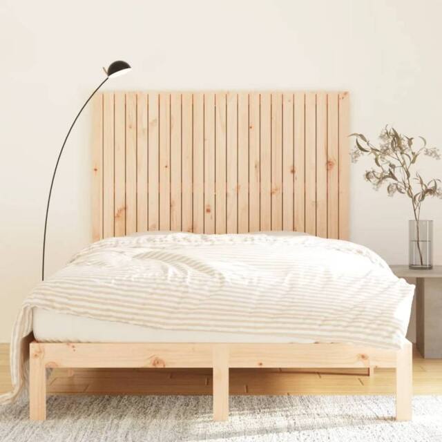 Berkfield Home Wall Headboard 146.5x3x110 cm Solid Wood Pine in Natural - image 1