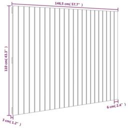 Berkfield Home Wall Headboard 146.5x3x110 cm Solid Wood Pine in Natural - thumbnail 8