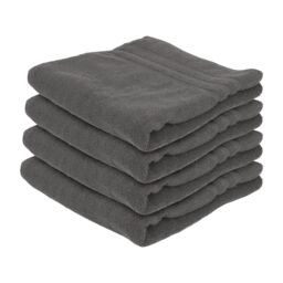 Nicola Spring Cotton Bath Towels - 135cm x 70cm - Pack of 4 in Charcoal - thumbnail 1