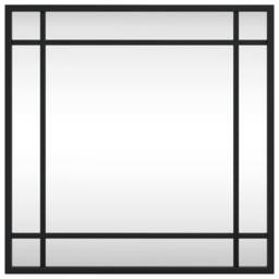 Berkfield Home Wall Mirror Black 40x40 cm Square Iron - thumbnail 3