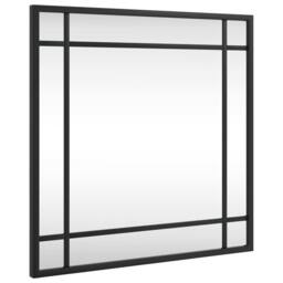 Berkfield Home Wall Mirror Black 40x40 cm Square Iron - thumbnail 1