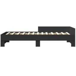 Berkfield Home Bed Frame without Mattress Black 75x190 cm Small Single Engineered Wood - thumbnail 4