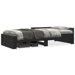 Berkfield Home Bed Frame without Mattress Black 75x190 cm Small Single Engineered Wood - thumbnail 2