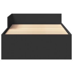 Berkfield Home Bed Frame without Mattress Black 75x190 cm Small Single Engineered Wood - thumbnail 5
