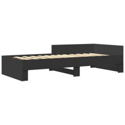Berkfield Home Bed Frame without Mattress Black 75x190 cm Small Single Engineered Wood - thumbnail 3