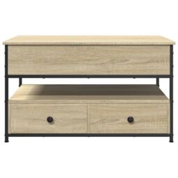 Berkfield Home Coffee Table Sonoma Oak 85x50x50 cm Engineered Wood & Metal in Brown - Size: 85 x 50 x 50 cm - thumbnail 5