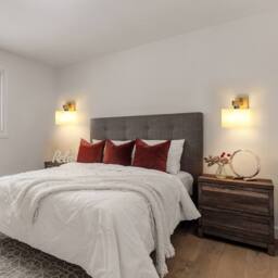 COMELY Modern Wood Wall Lights Industrial Glass Lampshade, E27 Base in Walnut - thumbnail 4