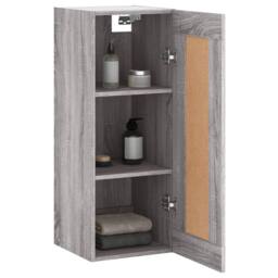 Berkfield Home Wall Mounted Cabinet Grey Sonoma 34.5x34x90 cm Engineered Wood - thumbnail 5