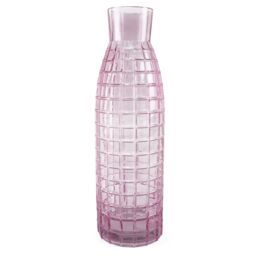 Leaf Glass Vase Tall Pink Square Glass Vase 49cm Botanik - thumbnail 1