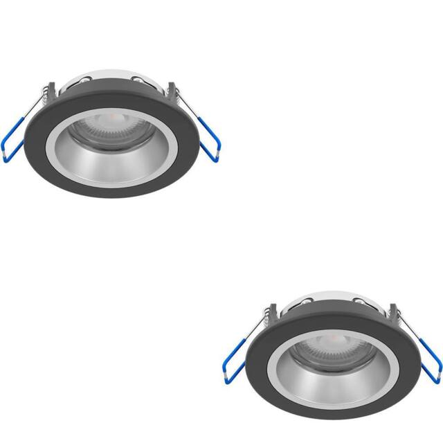 Loops 2 PACK Sleek Black & Silver Ceiling Spotlight for Indoor Space - image 1