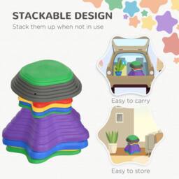 STILVORA Children's Balance Stepping Stones Set of 11 Non-Slip - thumbnail 8