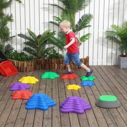 STILVORA Children's Balance Stepping Stones Set of 11 Non-Slip - thumbnail 1