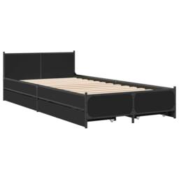 Berkfield Home Bed Frame with Drawers without Mattress Black 75x190 cm Small Single - thumbnail 3