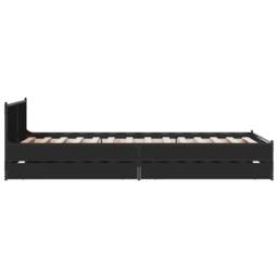 Berkfield Home Bed Frame with Drawers without Mattress Black 75x190 cm Small Single - thumbnail 5