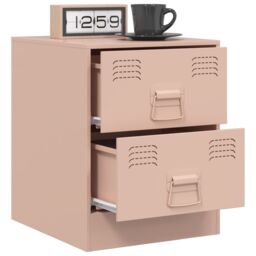 Berkfield Home Bedside Cabinets 2 pcs Pink 34.5x39x44 cm Steel - thumbnail 4
