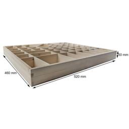 Nordara Large Wooden Wall Storage Shelf Multicompartment Paintable Rack in Natural - thumbnail 2